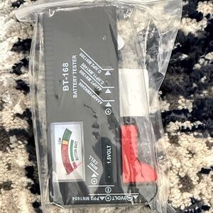 Black Battery Tester with Red Clip